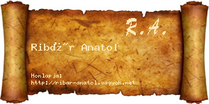Ribár Anatol névjegykártya
